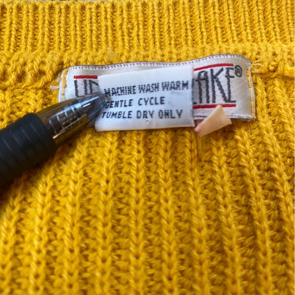 Vintage 90s Lindsey Blake Mustard Yellow Zodiac Border Buttons Knit Cardigan - Picture 5 of 6